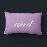 Great Mr. and Mrs. Wedding Theme Lumbar Cushion<br><div class="desc">A great wedding gift,  this pillow will make a lovely gift for a newlywed couple.  Featuring a purple parchment background and white cursive font displaying "and".  Check out the matching pillows in the collection.  Place your order today!</div>