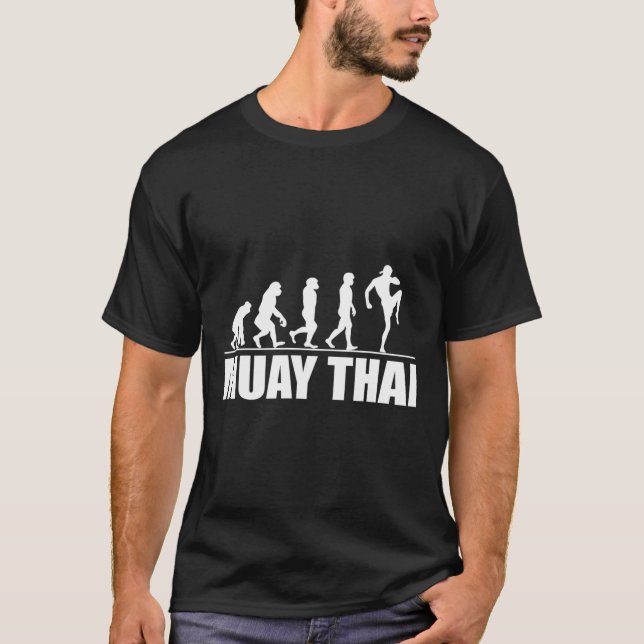 Great Muay Thai Evolution Gift Kickboxing Martial  T-Shirt (Front)
