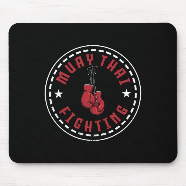 Great Muay Thai Fighting Design Kickboxer Mma Trai Mouse Mat (Front)