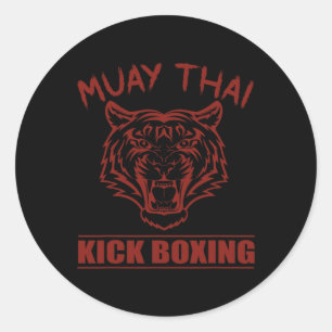 Great Muay Thai Tiger Kickboxing Martial Artist Classic Round Sticker