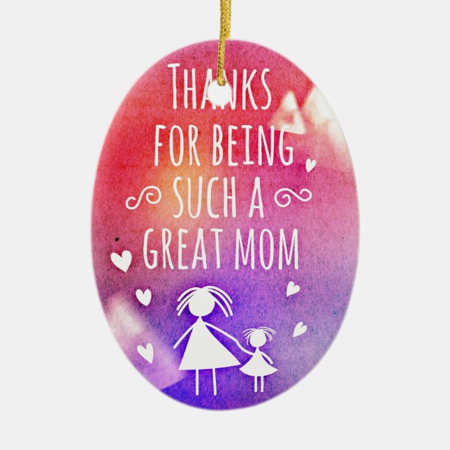 great mum ceramic tree decoration (Front)