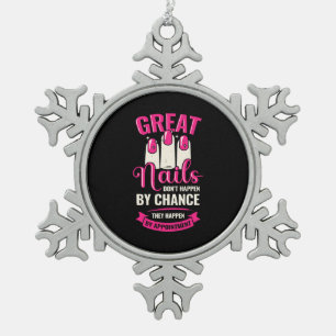 Great Nails Happen By Appointment Snowflake Pewter Christmas Ornament