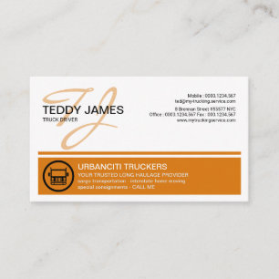Great Name Monogram Bright Logo Icon Trucking Business Card