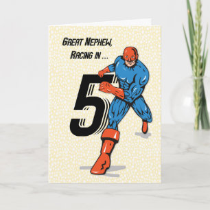 Great Nephew 5th Birthday Superhero Card