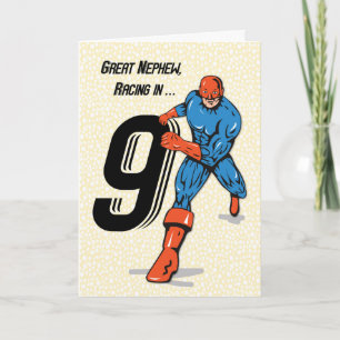 Great Nephew 9th Birthday Superhero Card