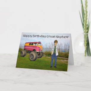 Great Nephew by the Beach with Cool Wheels Card