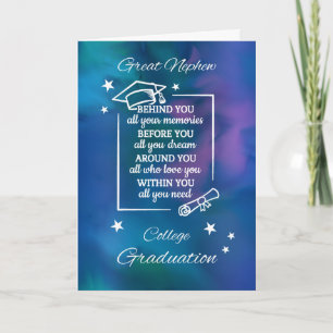 Great Nephew College Graduation Quote Watercolor Card