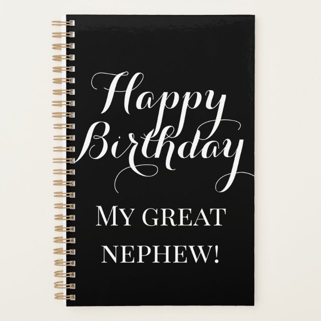 Great Nephew Happy 21th Birthday gift Favour Planner (Front)