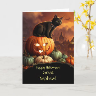 Great Nephew Happy Halloween with Smiling Pumpkin Card