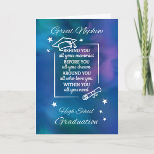 Great Nephew High School Graduation Quote Card