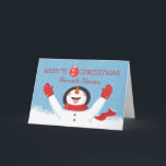 Great Niece Babys First Christmas Snowman Card<br><div class="desc">A snow man is rejoicing on the cover of this. He is joyful that your great niece is celebrating her very first Christmas. So,  what are you waiting for,  get you copy of this card now to give her.</div>