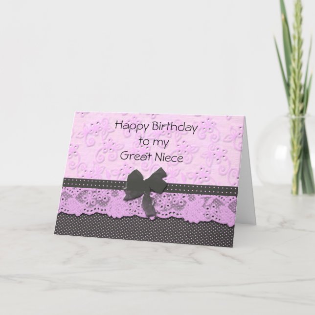 Great Niece birthday Card (Front)