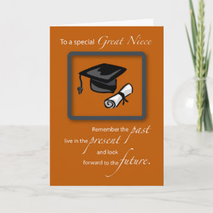 Great Niece Graduation Congratulations Burnt Orang Card