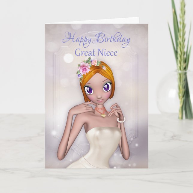 Great Niece With Fantasy Female Card (Front)