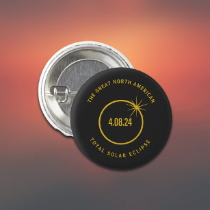 Great North American Total Solar Eclipse 04.08.24 3 Cm Round Badge