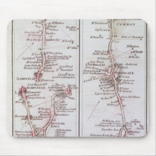 Great North Road out of London, 1st July 1790 Mouse Mat