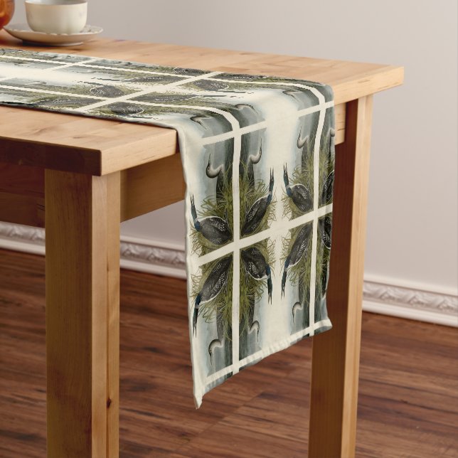 Great Northern Diver Loon Audubon Birds of America Short Table Runner (In Situ)