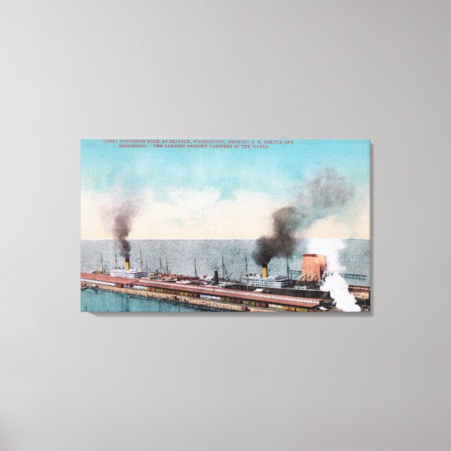 Great Northern Dock View, SS Dakota and Canvas Print (Front)