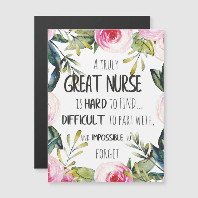 Great Nurse Appreciation Thank you Leaving Gift (Front/Back)