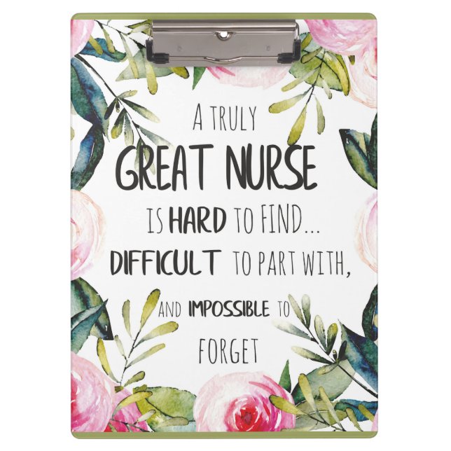 Great Nurse Appreciation Thank you Leaving Gift Clipboard (Front)