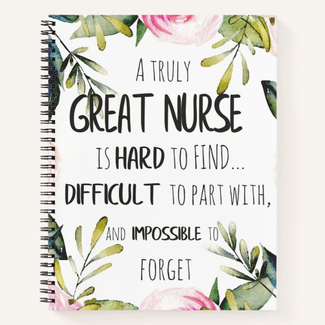 Great Nurse Appreciation Thank you Leaving Gift No Notebook (Front)