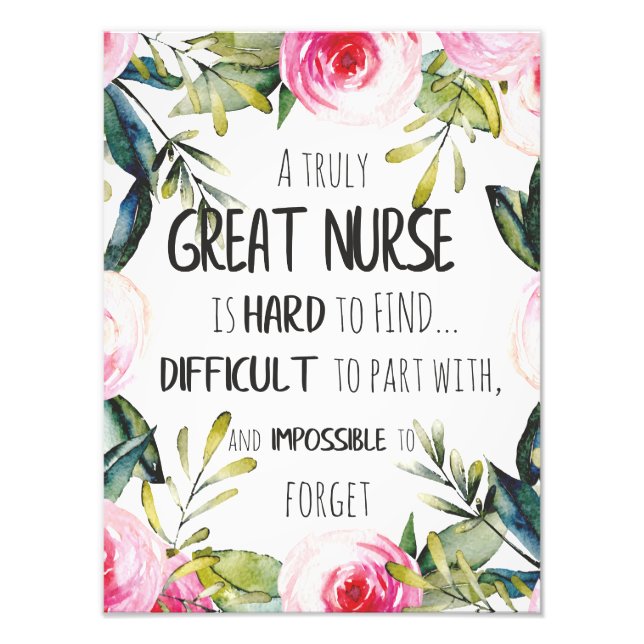 Great Nurse Appreciation Thank you Leaving Gift Photo Print (Front)