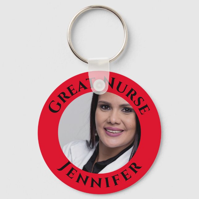 Great nurse photo nurse appreciation thank you key ring (Front)