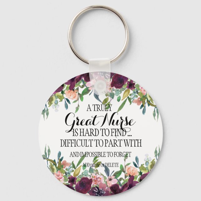 Great nurse thank you appreciation gift key ring (Front)