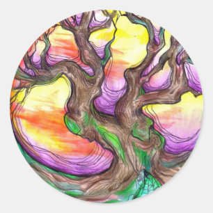 great oak elder classic round sticker