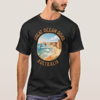 Great Ocean Road Australia Distressed Circle Retro