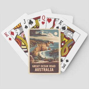 Great Ocean Road Australia Illustration Travel Art Playing Cards