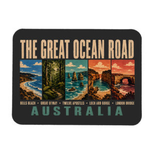 Great Ocean Road Australia Landmarks Illustration Magnet