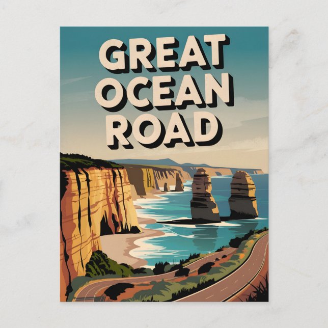 Great Ocean Road Vintage Postcard (Front)