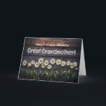 Great or Grandma or Grandmother Birthday Flowers Card<br><div class="desc">Great grandmother or great grandma,  a cute happy birthday card with pretty daisies all lined up and an inspirational message.</div>