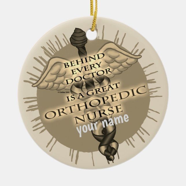 Great Orthopaedic Nurse Ceramic Tree Decoration (Front)