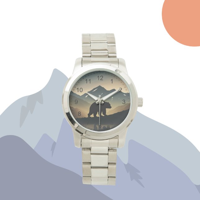Great Outdoors Mountain Black Bear Mens Watch (Creator Uploaded)