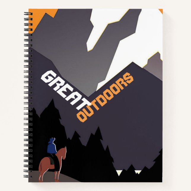Great Outdoors Retro Montana Travel Advert Art Notebook (Front)