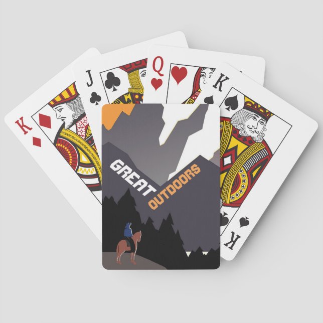 Great Outdoors Retro Montana Travel Advert Art Playing Cards (Back)
