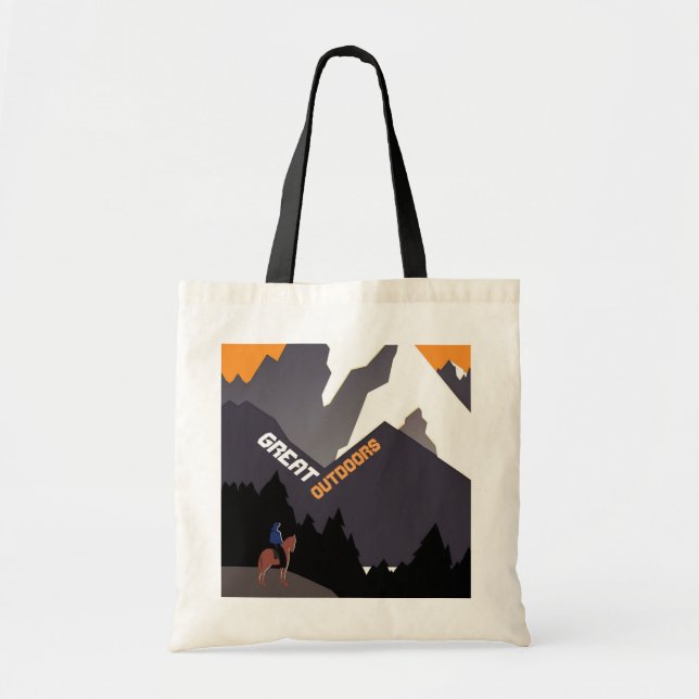 Great Outdoors Retro Montana Travel Advert Art Tote Bag (Front)