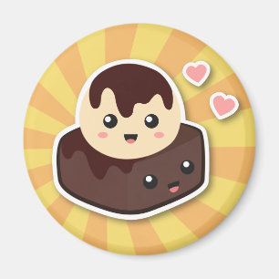 Great pair of Vanilla Ice Cream and Brownie Magnet