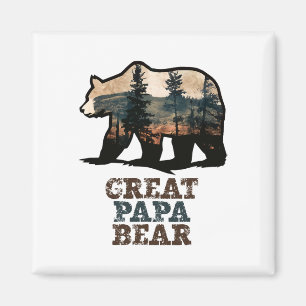 Great Papa Bear Vintage Retro Funny Grandpa Magnet