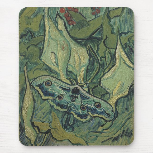 Great Peacock Moth by Vincent van Gogh Mouse Mat (Front)