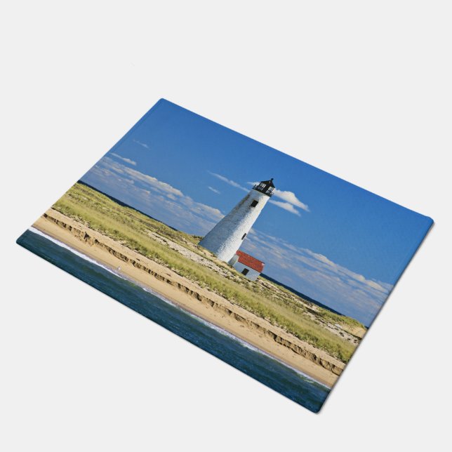 Great Point Lighthouse Nantucket MA Door Mat (Angled)