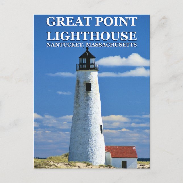 Great Point Lighthouse, Nantucket, MA Postcard (Front)