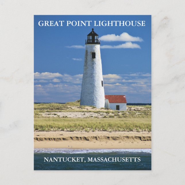 Great Point Lighthouse, Nantucket, MA Postcard (Front)