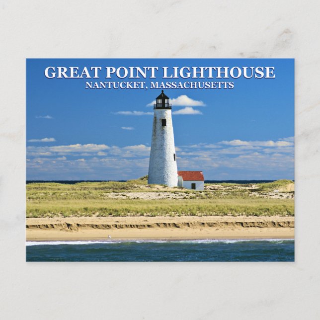 Great Point Lighthouse, Nantucket, MA Postcard (Front)