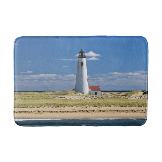 Great Point Lighthouse, Nantucket Massachusetts Bath Mat (Front)