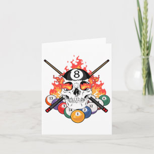 Great Pool Billiards Player Skull Billiard Cue Ll Card