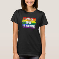 Great Present Peace Love No War Rainbow Grunge Fla