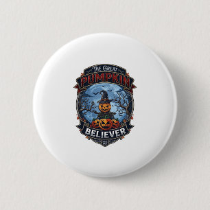 Great Pumpkin Believer Scarecrow Witch Hat Hallowe 6 Cm Round Badge